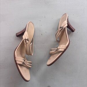 Salvatore Ferragamo Beige Strappy Heels